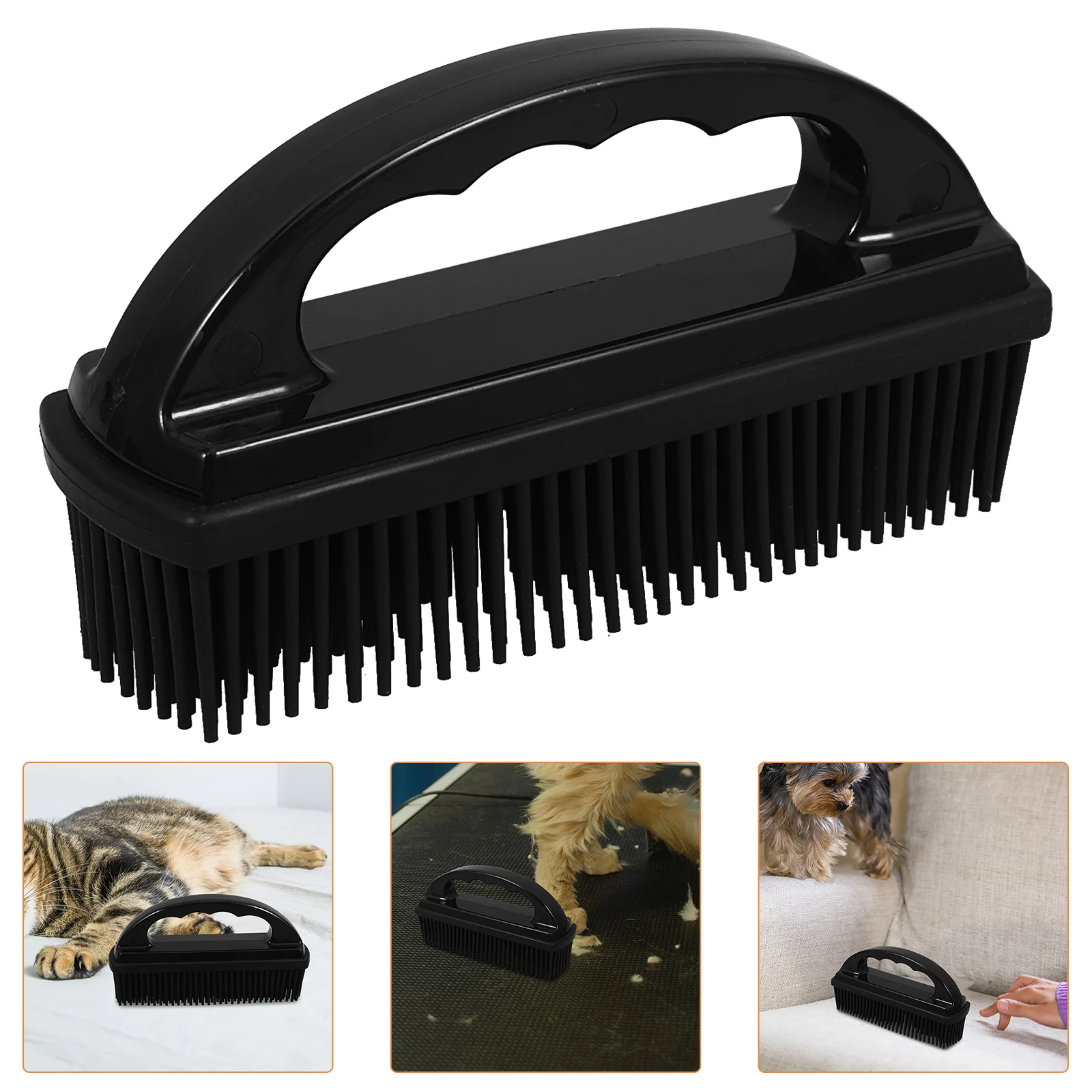 

Silicone Defloating for Pet Hair Removal Black Silicone Brush Car Home Use Efficient Pet Household Brush Hair Cleaning Tool