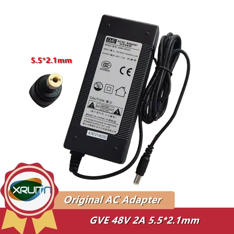 

Оригинальное зарядное устройство GVE G85-480200-F GM85-480200, 48 В, 2,0 А, блок питания 96 Вт, 48 В, 2 А, 5,5*2,1 мм