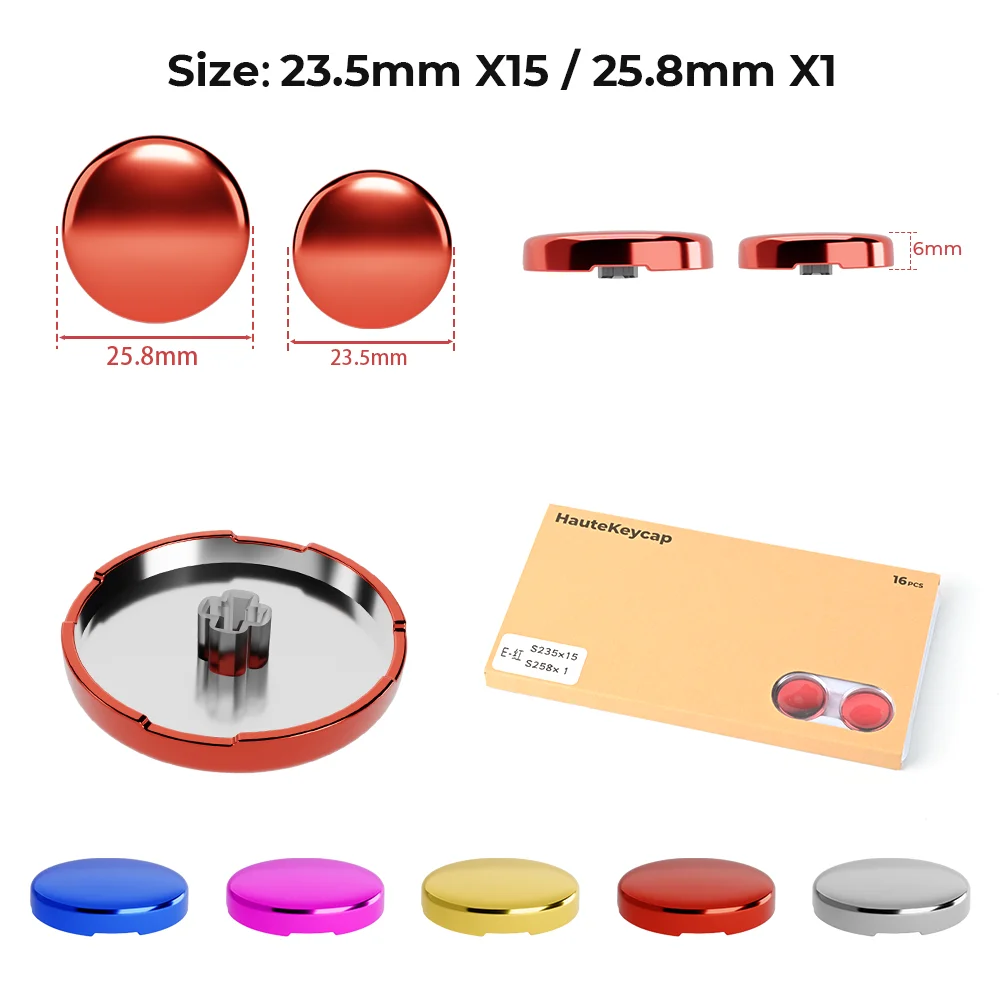 Haute42-COSMOX Electroplated Keycaps For Kailh Low‑Profile Mechanical Keyboard Switches Set 15×23.5mm 1×25.8mm