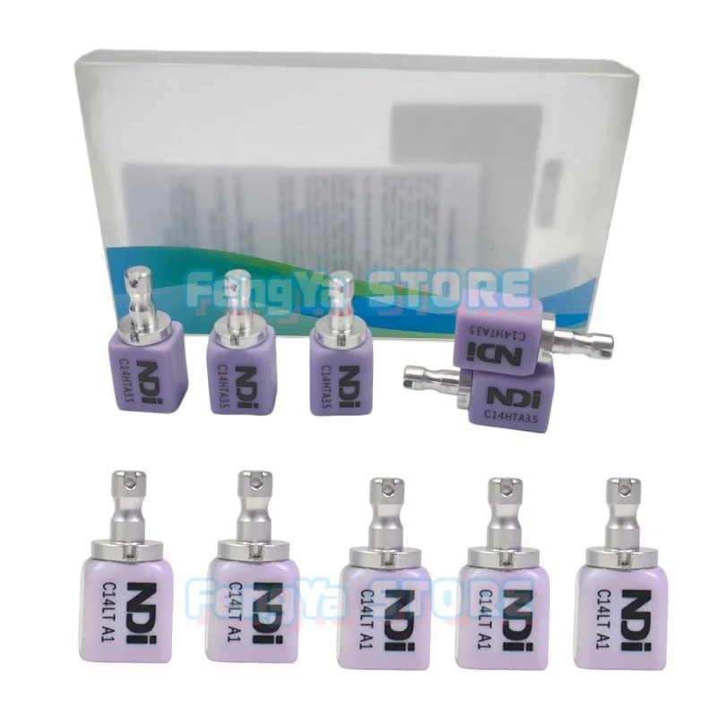 

5Pcs/Box NDI C14 Dental Lab Lithium Disilicate HT/LT Glass Ceramic Blocks for CAD CAM Sirona Cerec Veneer Dentistry Materials