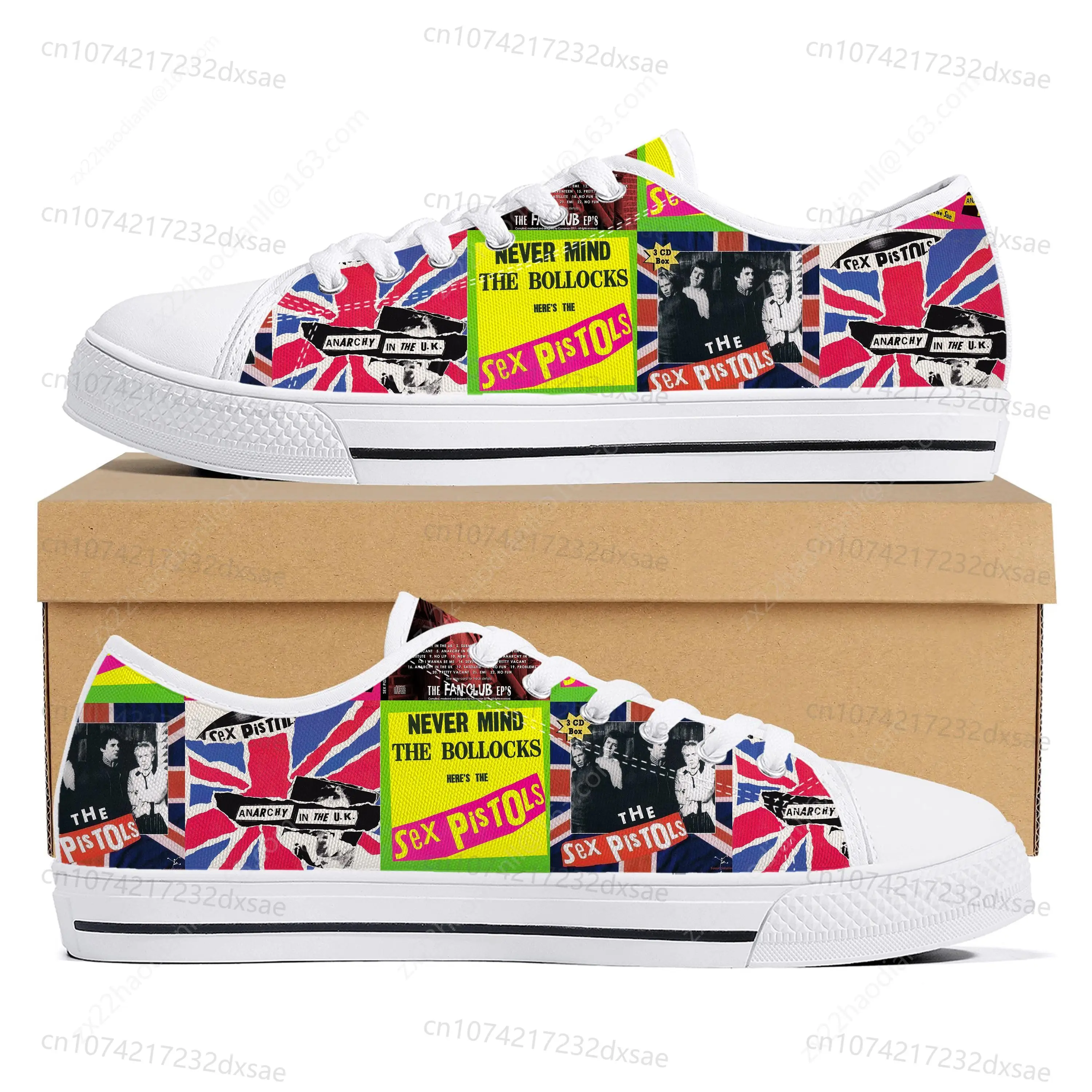 Sex Pistols Punk Rock Band Low Top High Quality Sneakers Mens Women Teenager Canvas Sneaker Casual Couple Shoes Custom Shoes