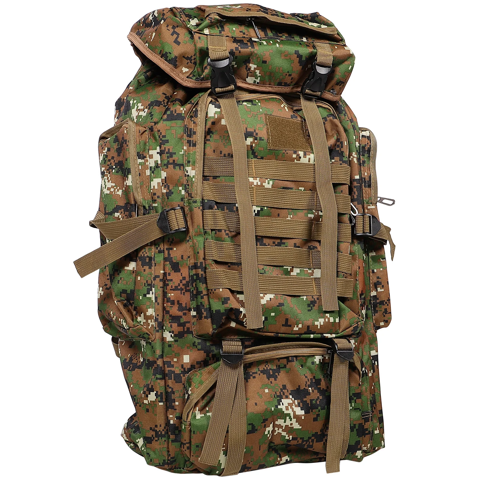 

Outdoor Travel Waterproof Dual Material Camping Backpack Large Capacity Adjustable Hiking Bag for Men Women Multi-Pocket Outdoor