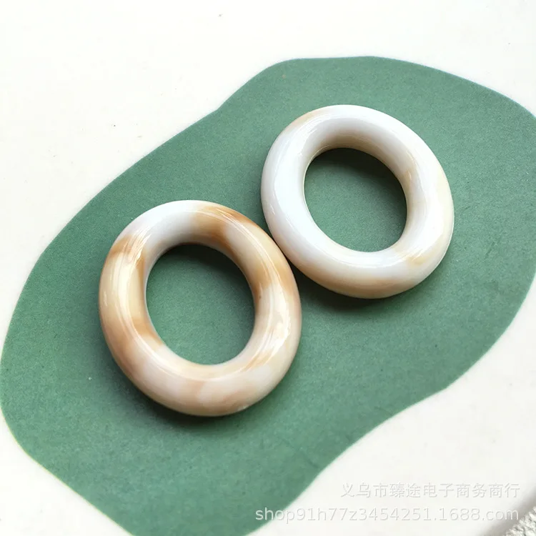 5pcs Japanese smudge oval hollow ring oval frame resin pendant accessories DIY handmade earrings wholesale