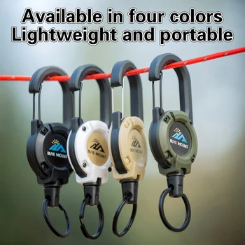 1 개 도난 방지 금속 당기기 쉬운 버클 로프 탄성 열쇠 고리 스포티 한 개폐식 열쇠 고리 분실 방지 요요 스키 패스 ID 카드 