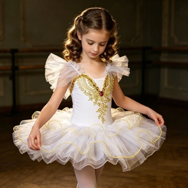 Girls Ballet Tutu Dress New Arrival Fluffy Tulle Skirt Kids Swan Dance Costume Stage Show Performance Cute Princess Dance Outfit