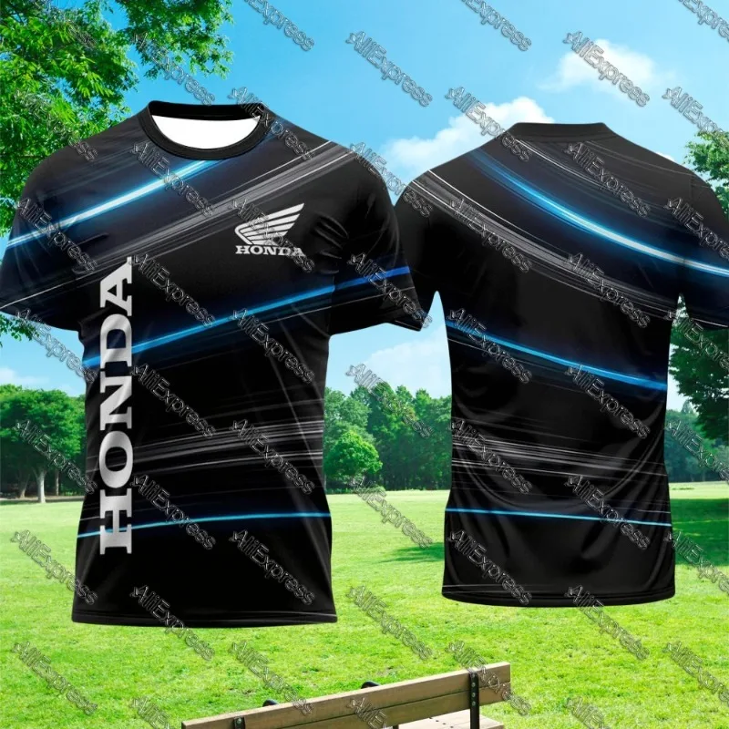 2025 الصيف هوندا سيارة الرجال موتو تي شيرت عادية تنفس موضة الشارع البلوز تشغيل اللياقة البدنية الصيف فضفاض جيرسي