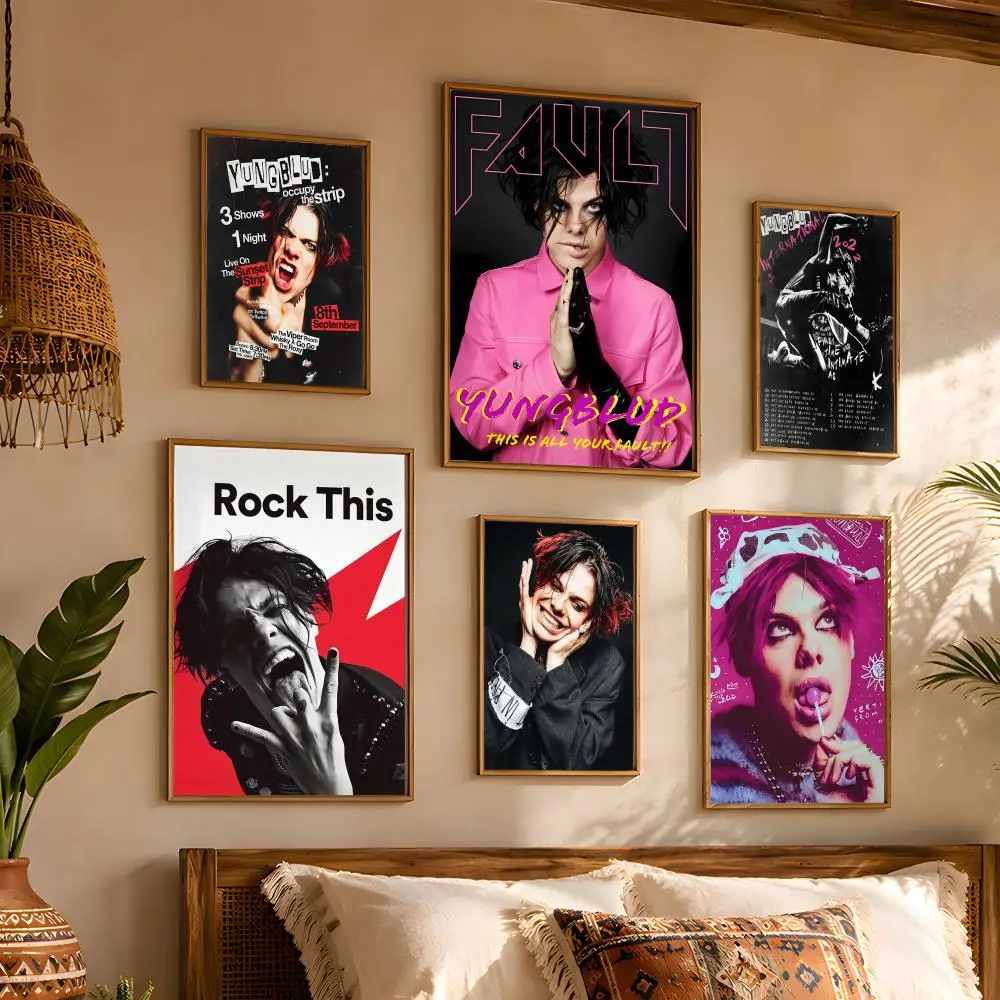Y-Yungblud Warm Visual Bedroom Poster Easy DIY Setup Calm Living Vibe Soft Aesthetic Decor Hack for Singer Fans