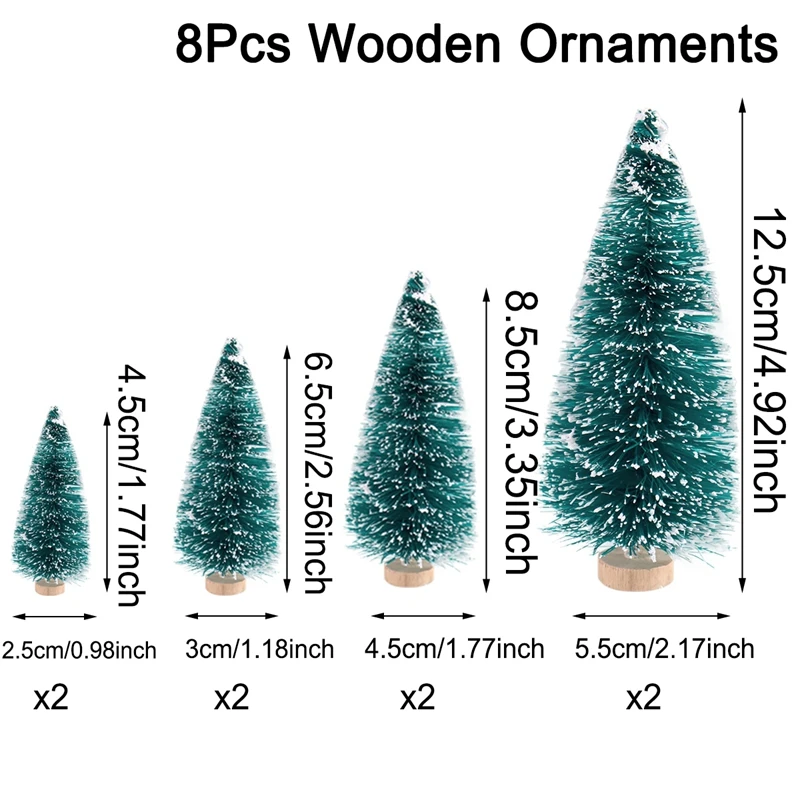 8/12 Stück Mini-Weihnachtsbäume aus Holz, künstlicher Weihnachtsbaum für Weihnachten, Tischdekoration, Weihnachtsdekoration, 2025, Navidad – Detail 12