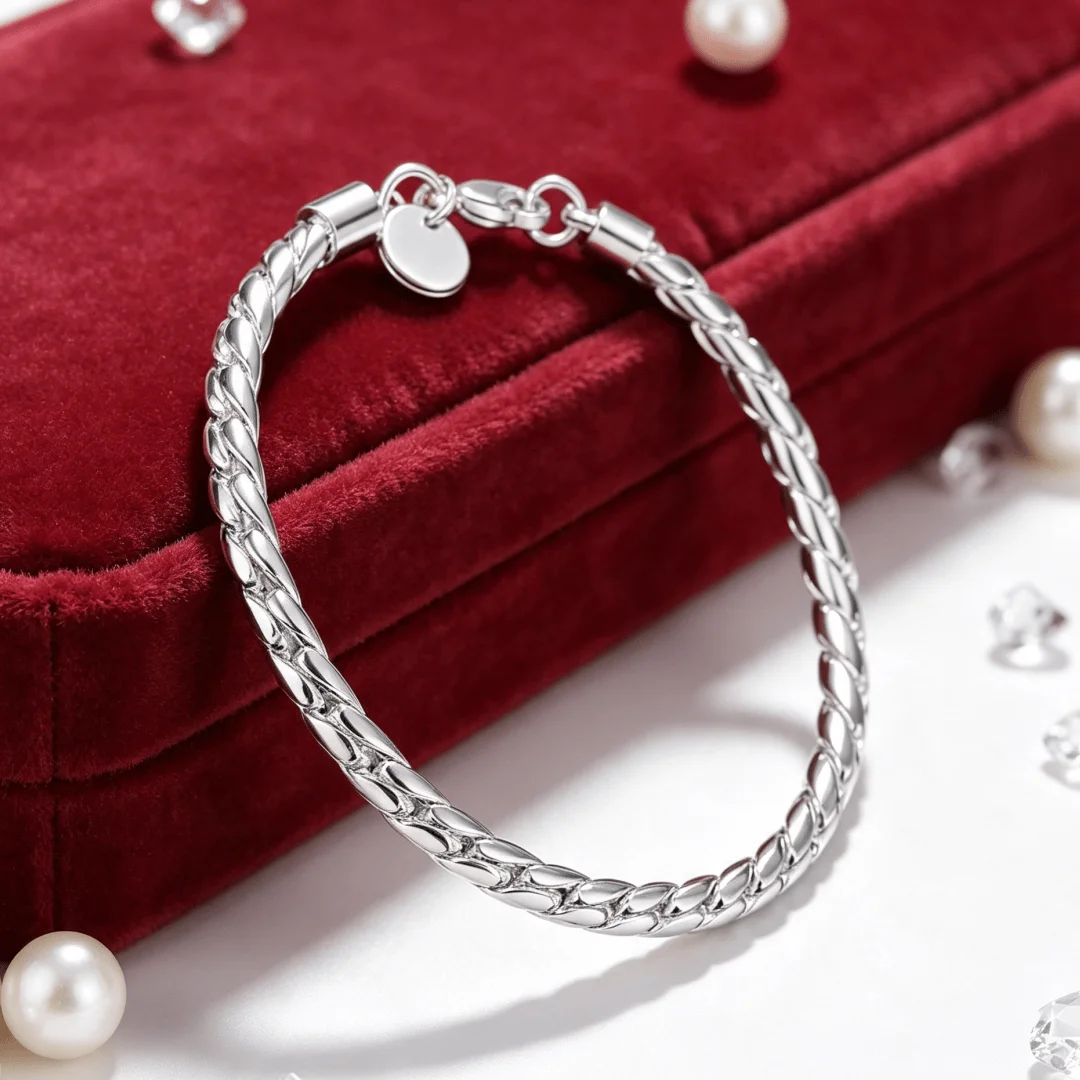 Special offer Fashion Y2k 4MM Twisted rope chain 925 sterling silver Bracelet for men's woman brands jewelry Wedding party gifts
