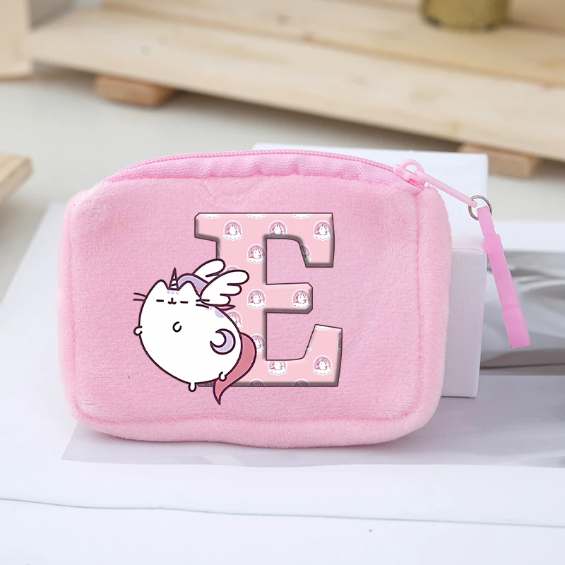 Pusheen Plush Coin Purses Anime Fat Cats Boys Girls Portable Wallets Cartoon Printed Letter Key Storage Bags Birthday Gift New