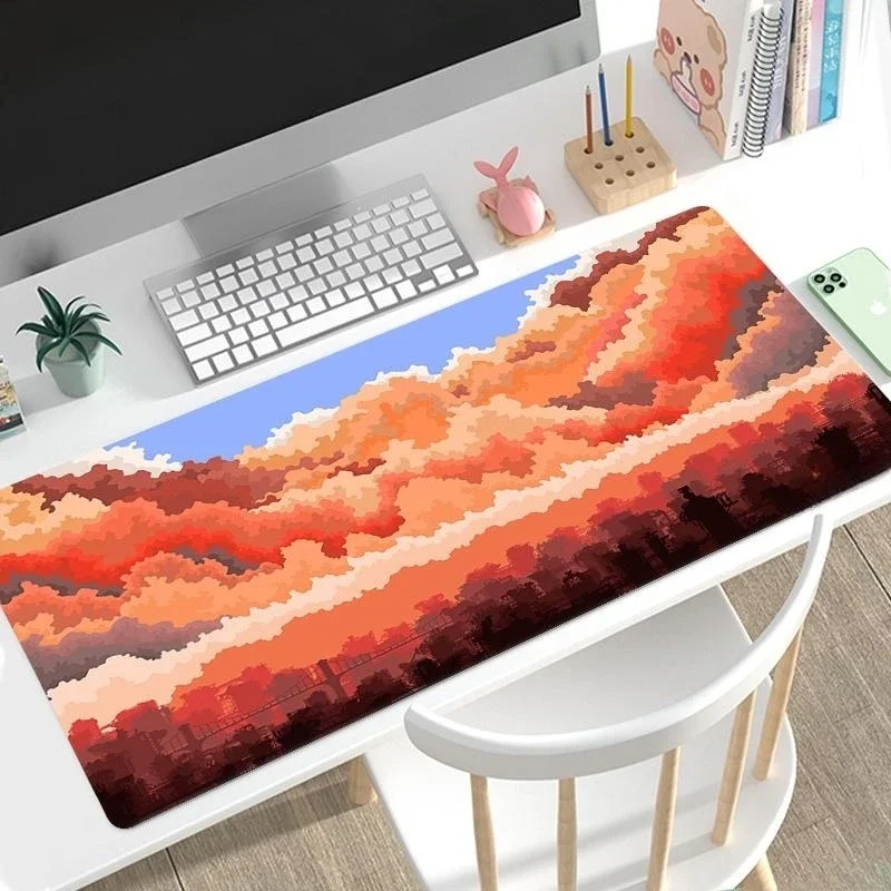 Pixel Scenery Art Mouse Pad Gamer XL Computer New Large Mousepad XXL Keyboard Pad Non-Slip Office Soft Carpet Computer Mice Pad