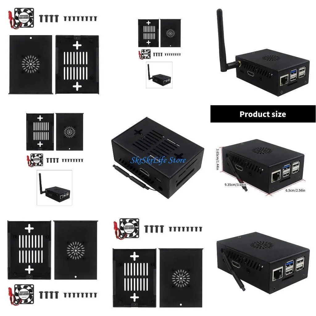 

E65E Metal Case with Fan for Orange 3B, Preserves All Port and GPIO Cable Extraction