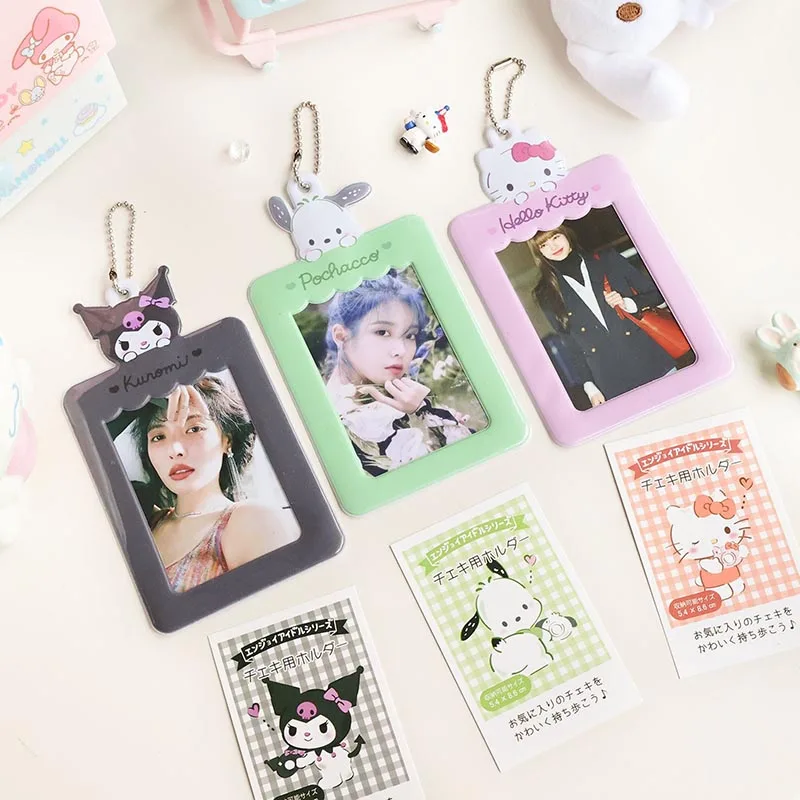 Imagem -03 - Lot Sanrio Melody Pochacco Card Holder Kawaii Kuromi Keyring Bank Card id Bus Card Holders Keychain Stationery Gift 30 Pcs