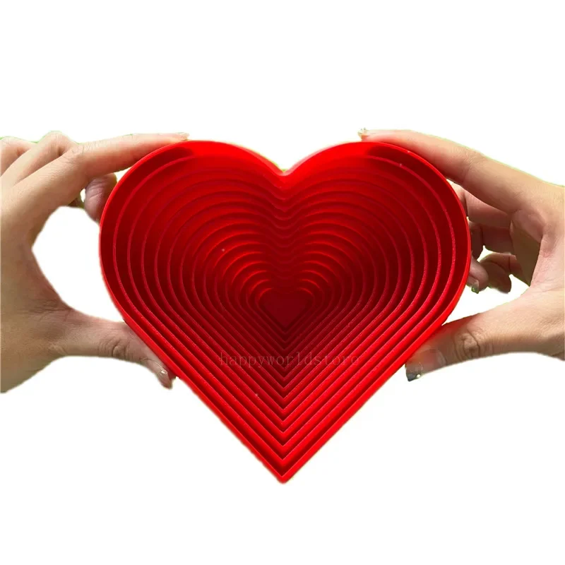 

3D Printed Heart-shaped Heart Layered Creative Ornament for Home Aesthetic and Easy To Assemble Decompression Desktop Decoration