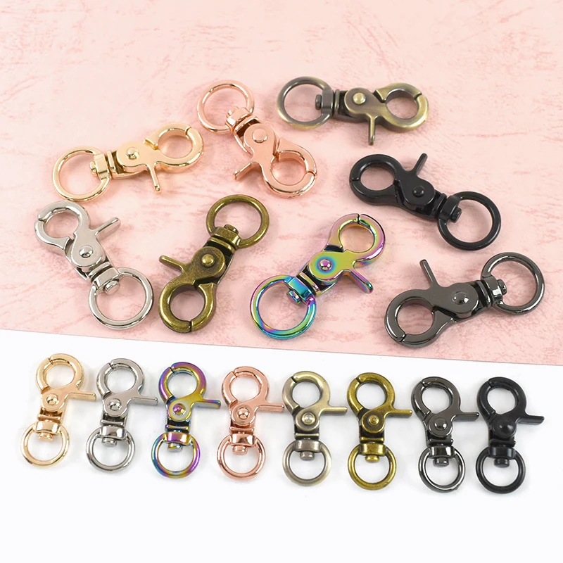 

10/20Pcs 8/10/13mm Metal Swivel Lobster Buckle Dog Collar Carabiner Clip Snap Hook for Bag Strap DIY Hardware Accessories