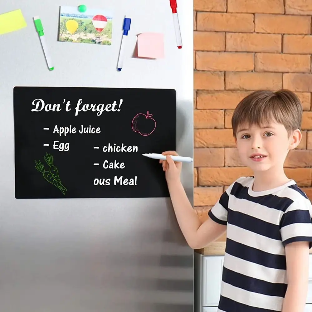 

Refrigerator Sticker PET Blackboard Stickers Schedule Magnetic Magnetic Drawing Board Removable 30*21cm Preschool Photo Props