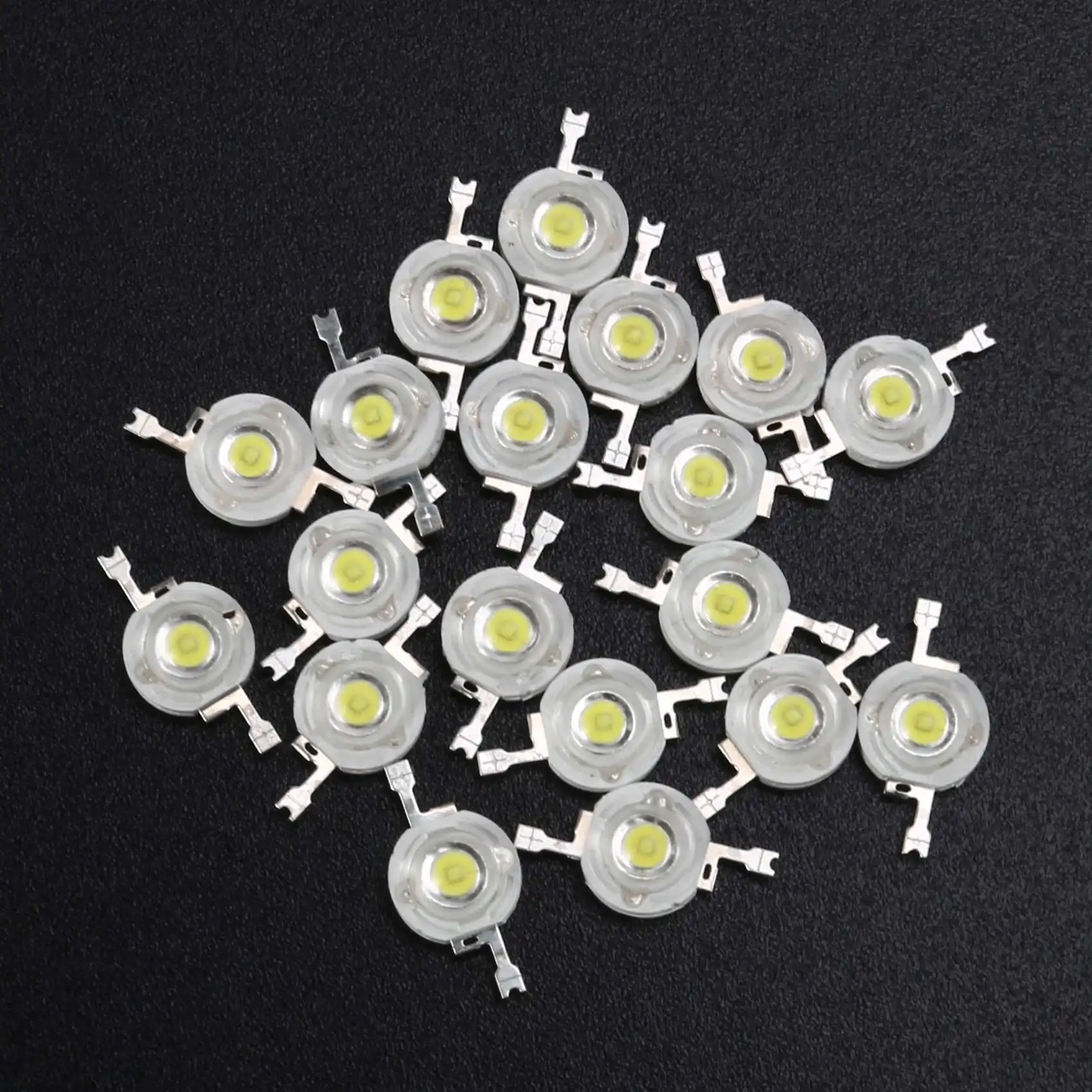 20 Pcs emettitori di perline LED bianchi ad alta potenza 2 Pin 3W 170-190Lm 6000K