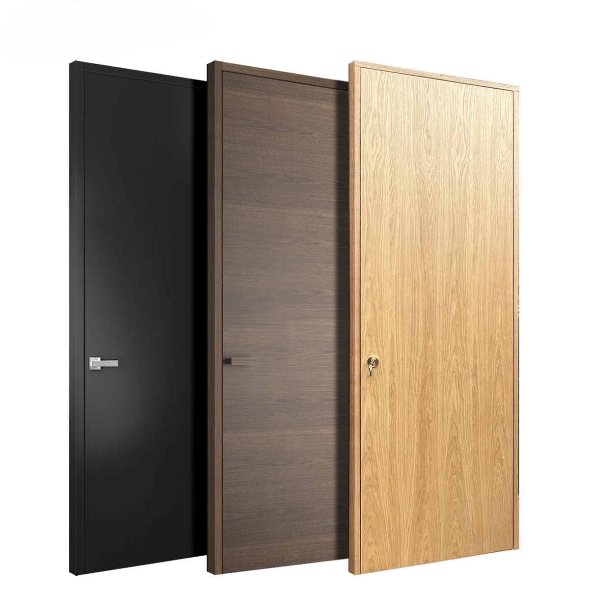 American Over Size Prehung Flush Design Residential Solid Wood Modern Interior Room Door For House