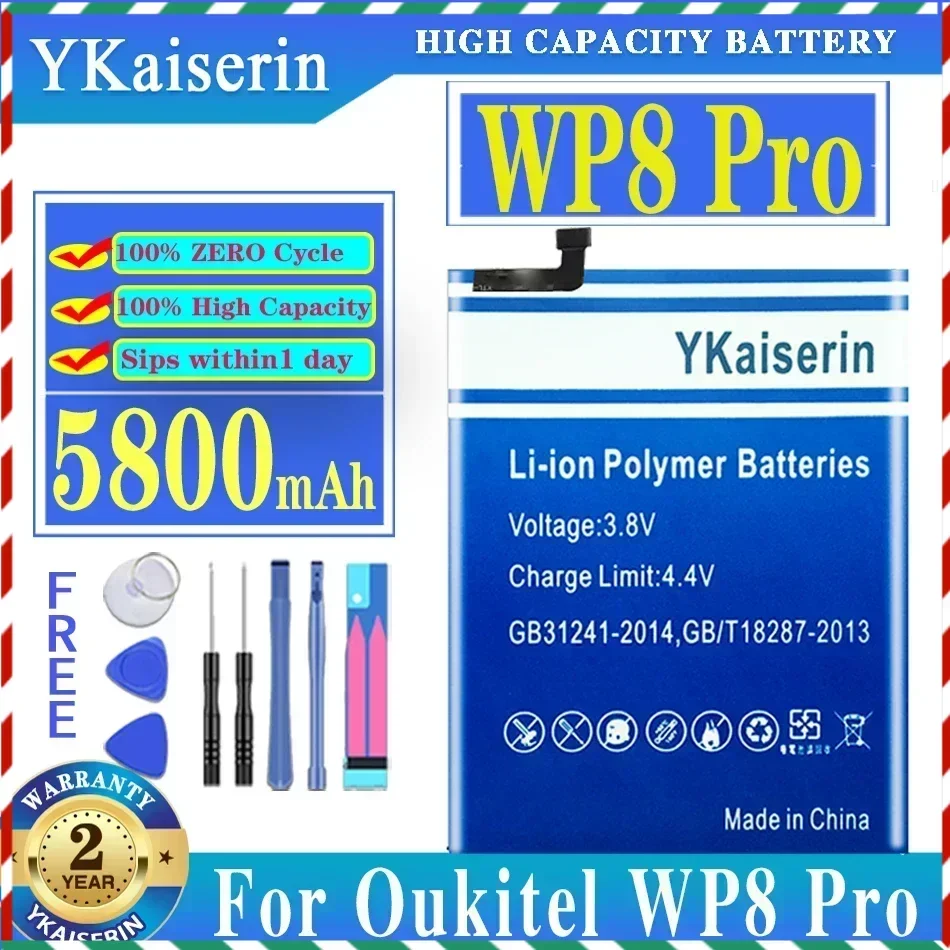 

YKaiserin Battery For Oukitel WP8 Pro Battery 5800mAh Replacement 6.49 inch For Oukitel WP8Pro Mobile Phone Battery