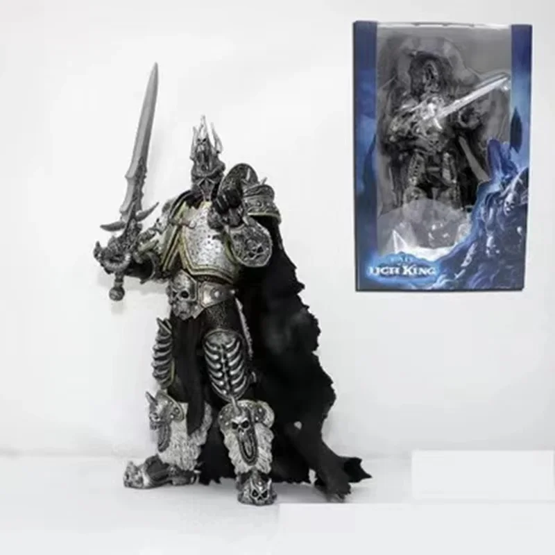 WOW El Rey Lich Arthas Menethil Figura de Acción de PVC de 7 Pulgadas, Modelo Coleccionable de la Caída del Rey Lich para Fans del Juego Warcraft