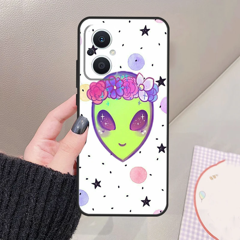 Alien Kawaii Art Phone Case For OPPO Find X3 Lite X5 X6 Pro X2 Neo Reno 3 4 5 6 7 8 Lite 4Z 5Z 2Z 8T Cover