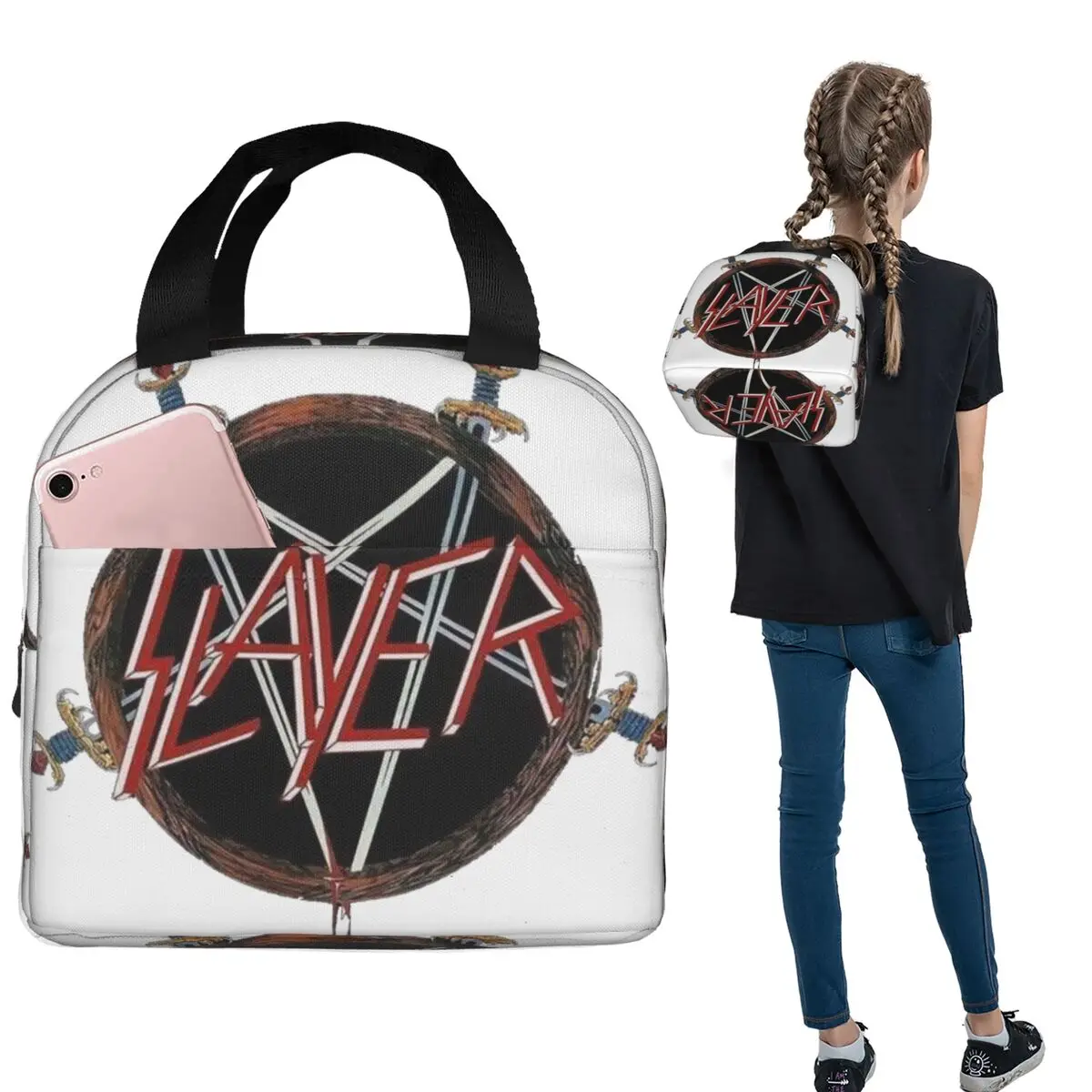 

Изолированная сумка для обеда с логотипом Slayers для женщин и детей, портативные коробки для еды, термосумка для обеда