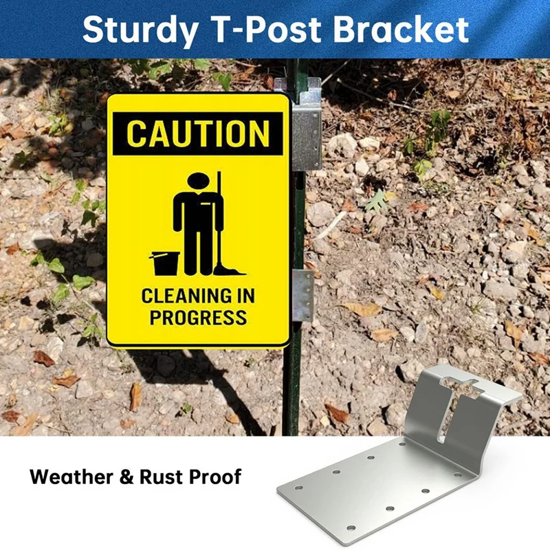 T-Post Bracket 3Inch (Vertical) T Post Mounting Bracket Mounting T Post Bracket For Signs, Plywood Install 6 Pack