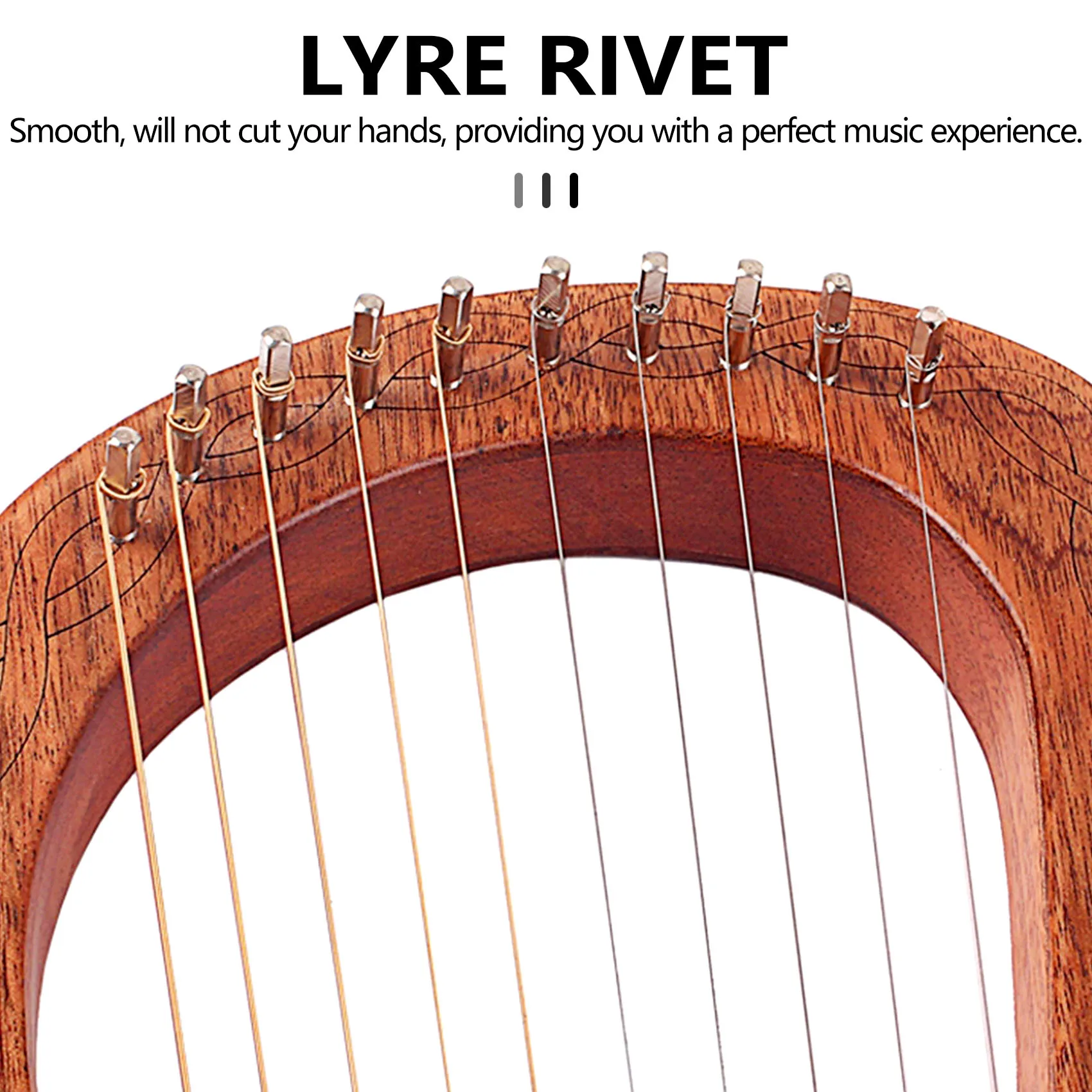 20 шт. Lyre Harp тюнинг штифт гвозди с 20 шт. заклепок Набор для Lyre Harp маленькая Арпа