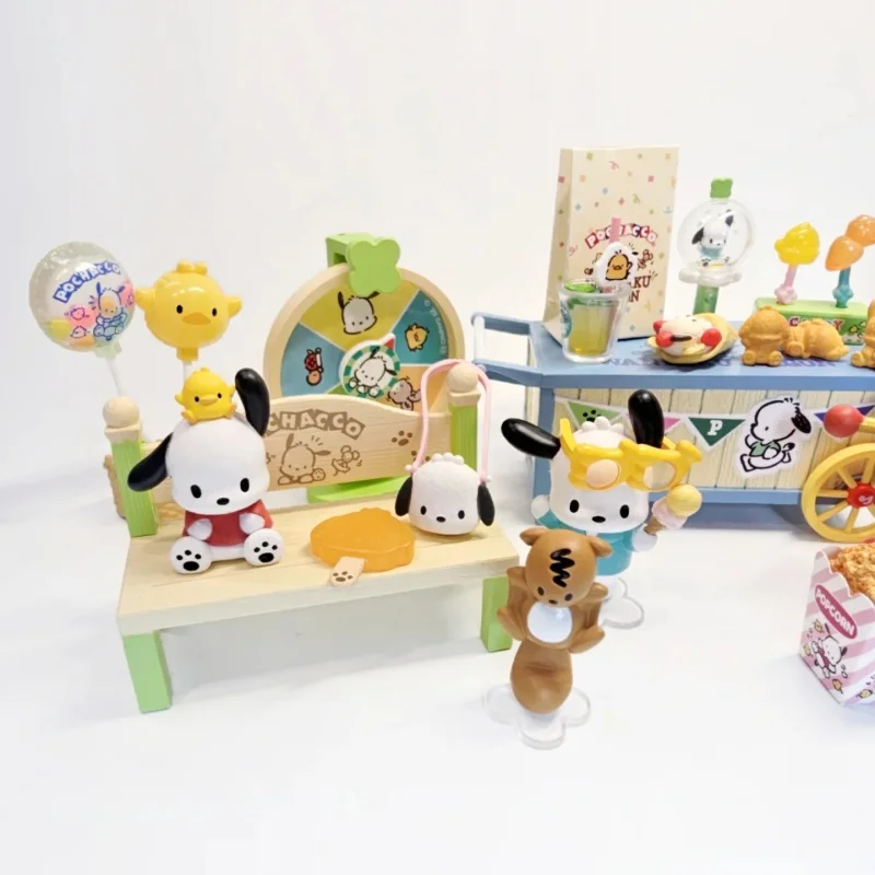 Sanrio Re-Ment Pochacco Parque de Diversões Caixa Cega Figuras de Ação - Bonito Dos Desenhos Animados Modelo Colecionável Brinquedos para Presente de Aniversário