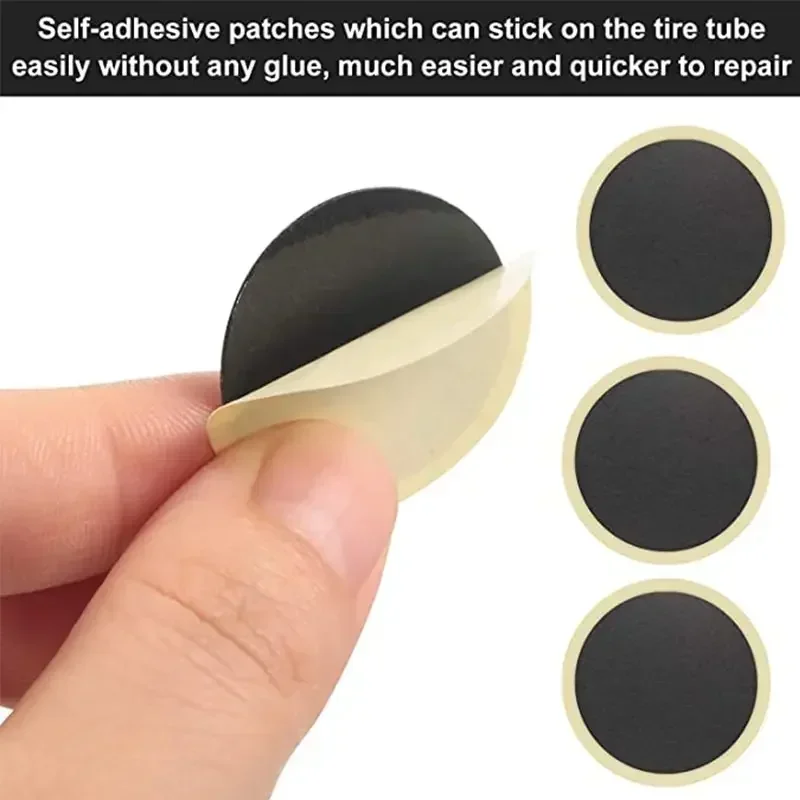 50/30/20/10PCS Glue-Free Bike Tire Patches - Durable Easy to Use Quick Repair Kit for All Bicycle Tyres