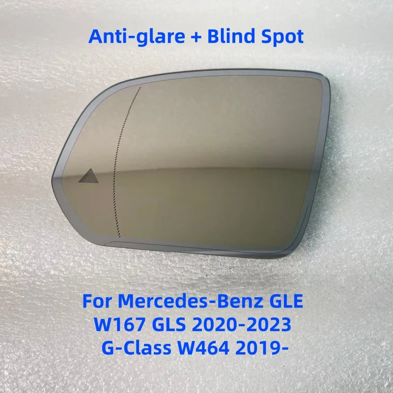 Auto‑Dimming Heated Blind Spot Warning Mirror Glass For Mercedes‑Benz GLE W167 GLS 2020‑2023 G‑Class W464 2019‑ Side Rearview Re