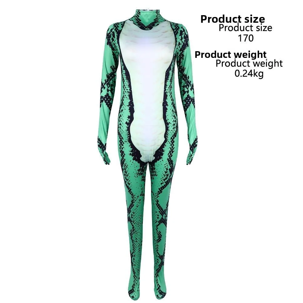 Traje de performance de cosplay de animal impresso em 3D Traje apertado Desempenho de palco loween Beasan Role-plang Faionable Women'...