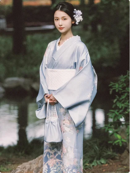 

Japanese Retro Dress Morandi Color Kimono