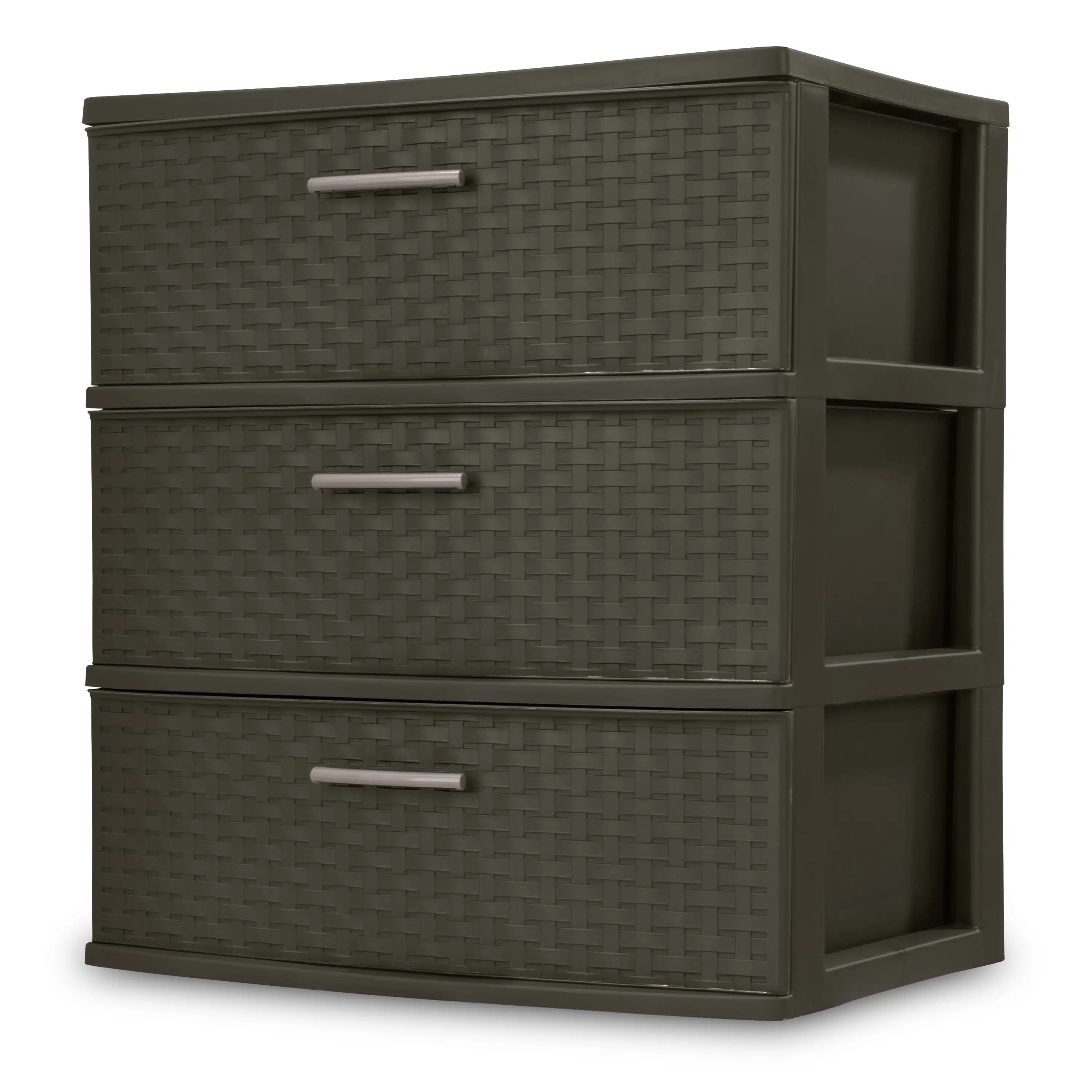 

NEW 3 Drawer Wide Weave Tower Espresso