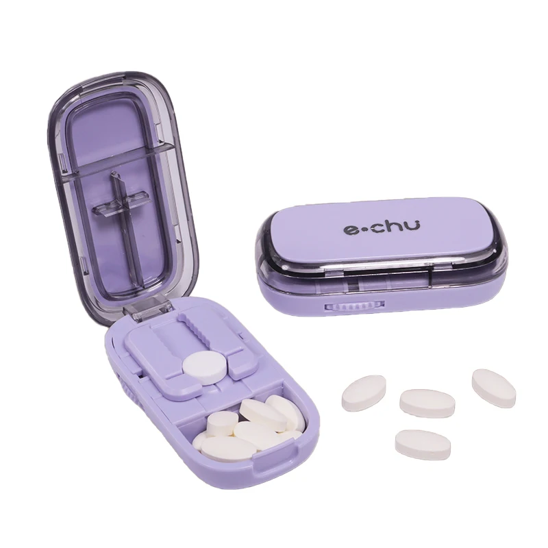 

Pill Cutter With Invisible Storage Box Portable 2 In 1 Mini Drug Tablet Medicine Small Small Medicine Box Health Care Pills Case