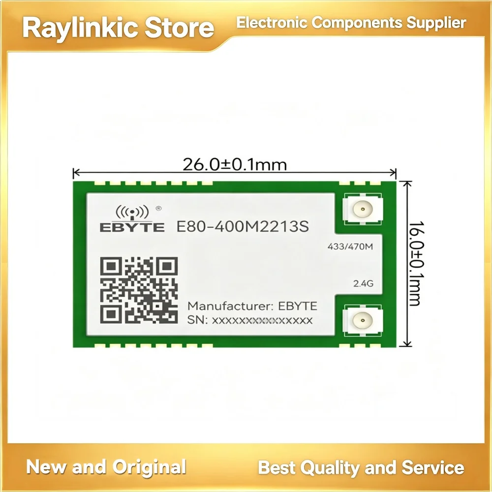 LR1121 LoRa Wireless Module EBYTE E80-400M2213S E80-400M2212S Dual-Band Sub-G 433/868/915/2.4G SMD TCXO Stamp Hole SPI RF Module