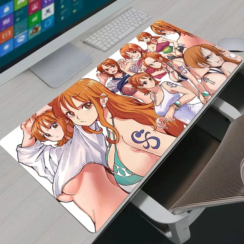 Mauspad Notebook Gamer Großes One Piece Nami Tastatur Pad Rutschfester Gummi Computer Teppich Schreibtischmatte PC Gamer MousePad Jugendgeschenke