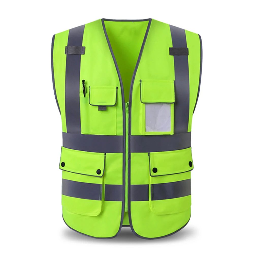 Reflective Safety Vest for Men Women High Visibility Class 2 Vest with Pockets Meets ANSI Standards Hi Vis Workwear Custom LOGO