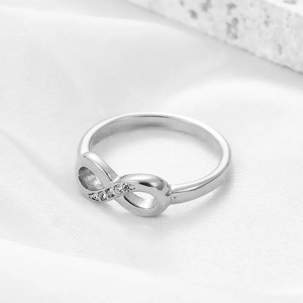 VQYSKO Tiny Infinity Promise Ring Eternal Love And Friendship Band With Cz Dainty And Trendy Design By TILO Anniversary Gift