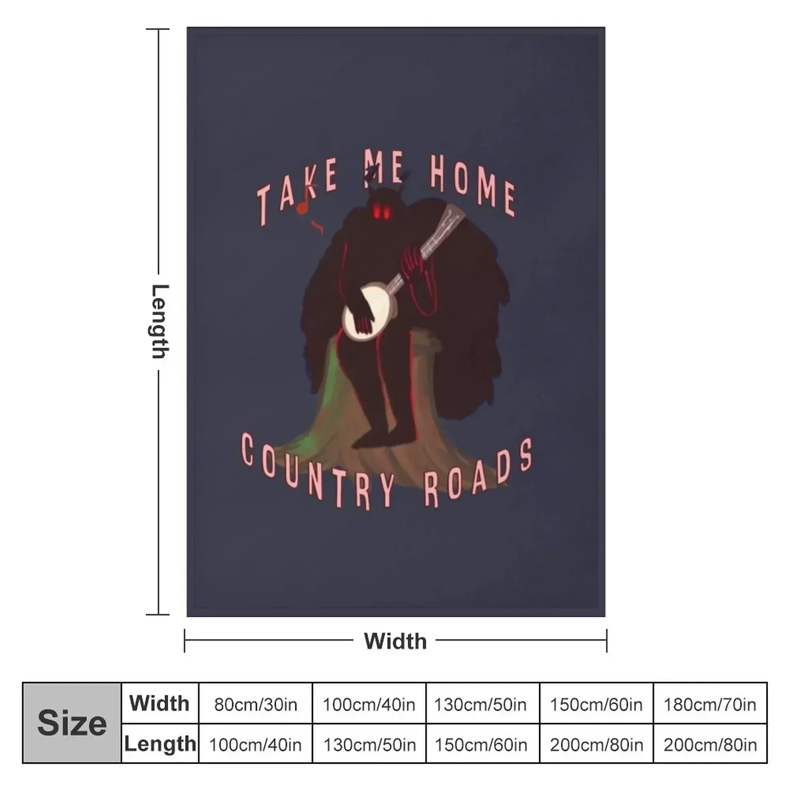 Mothman, Country Roads (but like he has a Banjo) Throw Blanket Travel Bed Stuffeds For Baby Blankets