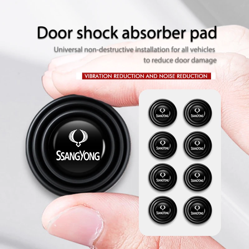 4/8/12pcs Car Silicone Anti-collision Door Shock Absorber Spacer For SsangYong Rexton Kyron Torres 2024 2023 evx 2012 Actyon