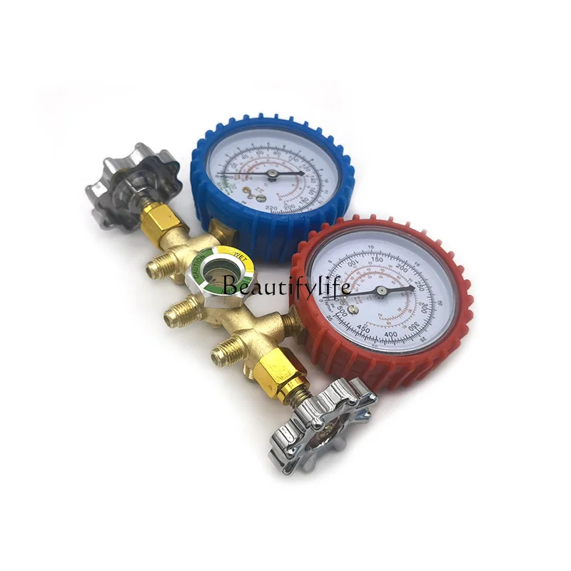 Air conditioner fluoride double meter group CT-536 refrigerant snow pressure gauge refrigerator maintenance