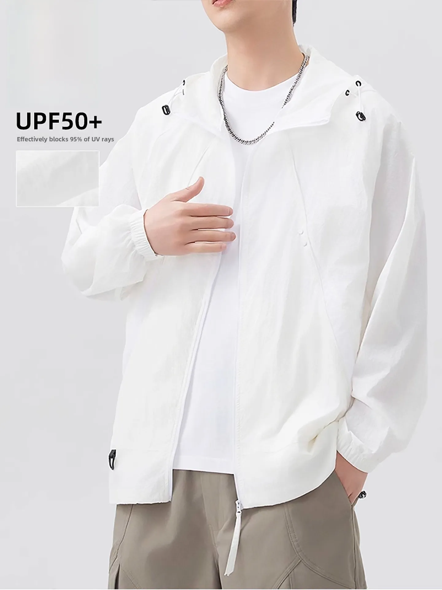 

Lightweight Breathable Men's Hat Ice Silk UV Protection Clothing Faionable Summer Outdoor Ci Travel Long Sve Zipper De...