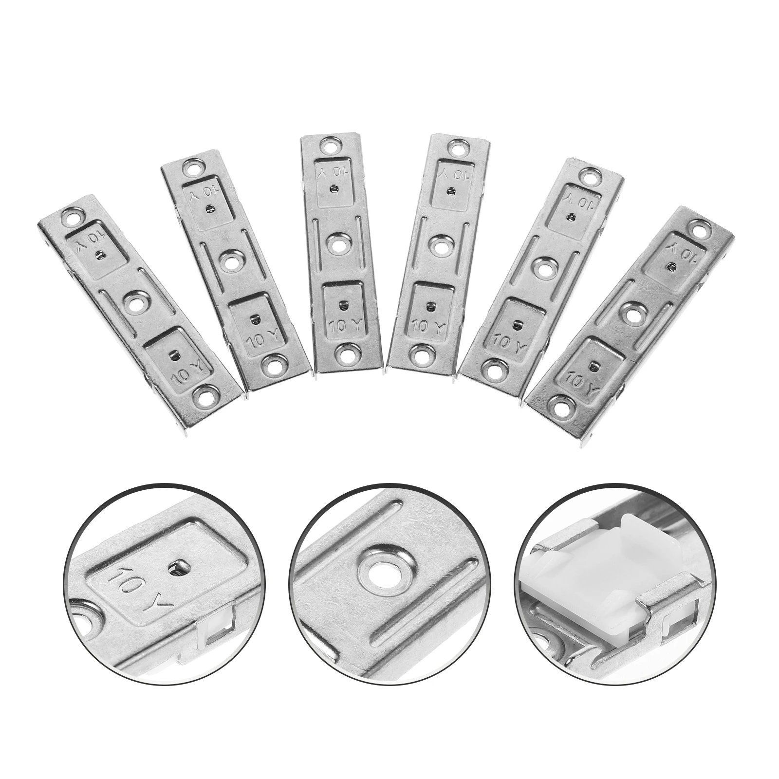 

6 Pcs Stainless Steel Curtain Track Double Rod Bay Window Connector Heavy Duty Wall Mount Ceiling Room Divider Fittings Hardware