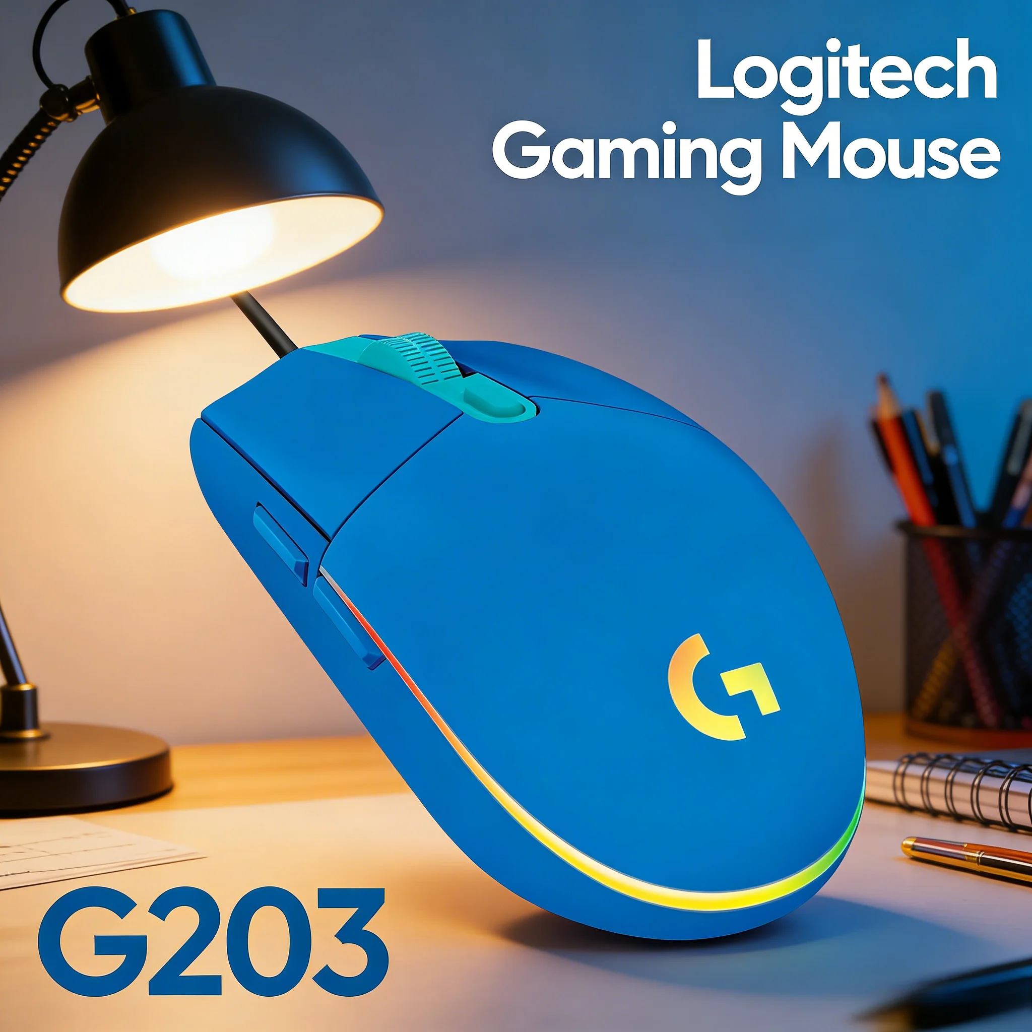 

Logitech G203 Gaming Mouse LIGHTSYNC RGB Customizable Light Effects for Desk