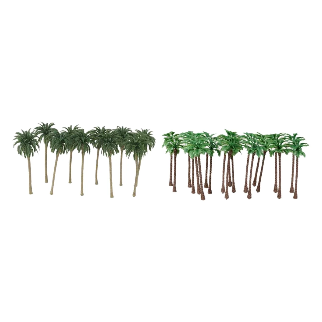 New 40 Pcs Coconut Palm Model Trees/Scenery Model Plastic Artificial Layout Rainforest Diorama