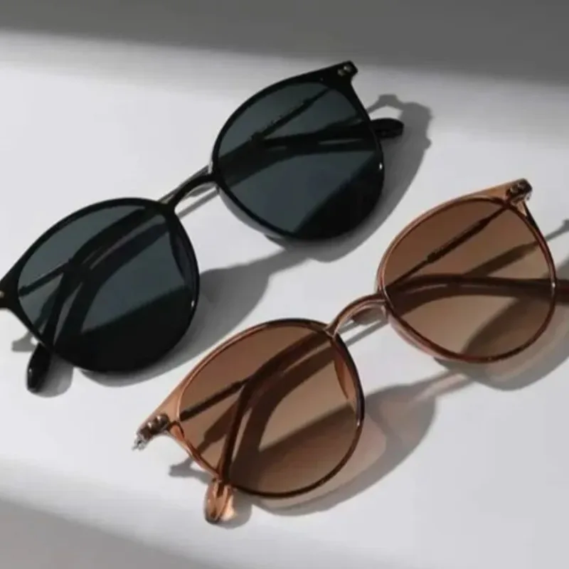 2PCS Women Cute Skinny Cat Eye Eyewear Men Vintage Narrow Cateye Sunglasses Fashionable Glasses