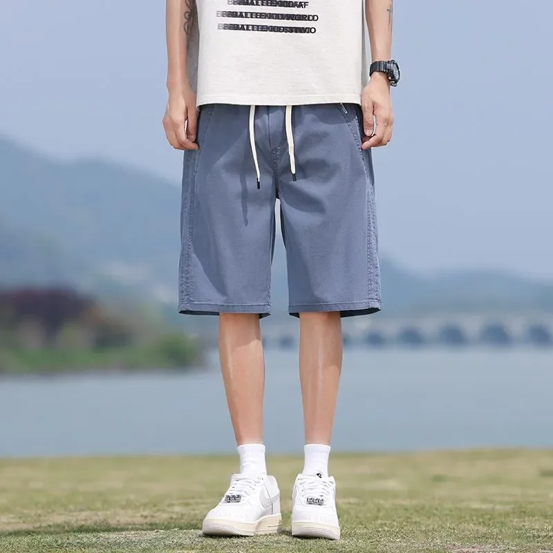 Casual Ice Silk Breathable Cool Loose Straight Summer Sports Five Point Shorts
