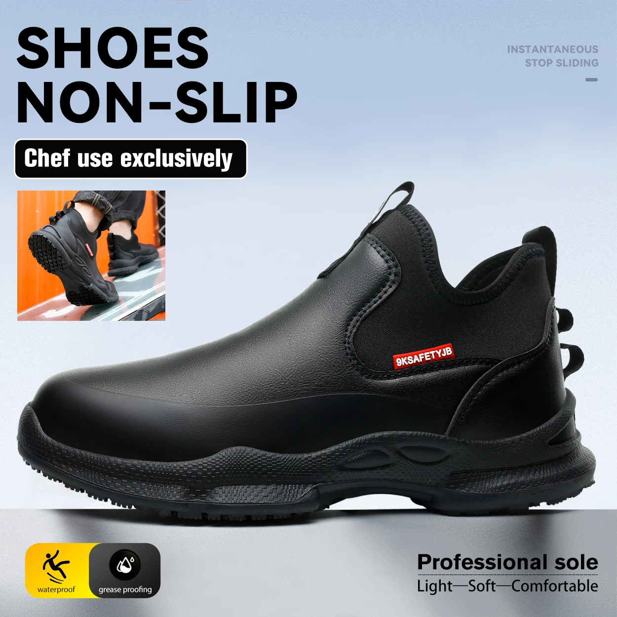 Shevalues Herren Eva Clogs Herren Kochschuhe Rutschfeste Küchenschuhe Arbeitsschuhe Ölbeständige wasserdichte und verschleißfeste Gummischuhe – Detail 11