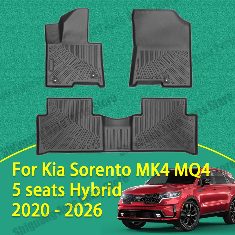 Front Rear TPE Floor Mats for Kia Sorento MK4 MQ4 5 Seats Hybrid 2020 - 2026 Backrest Cushion Trunk Mat Waterproof Accessories